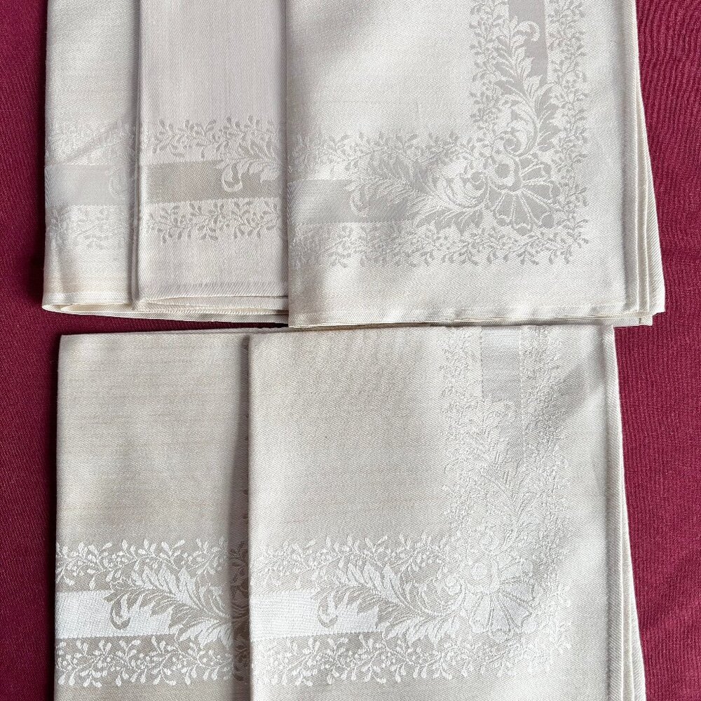 Vintage Set 5 Jacquard Table Napkins